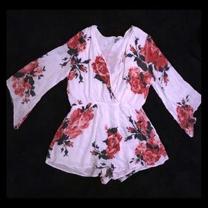 Tobi White Floral Romper